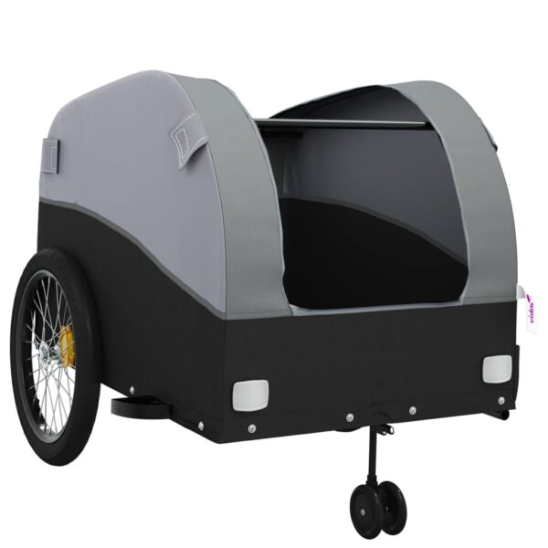 vidaXL Bike Trailer Black and Gray 99.2 lb Iron - Image 5