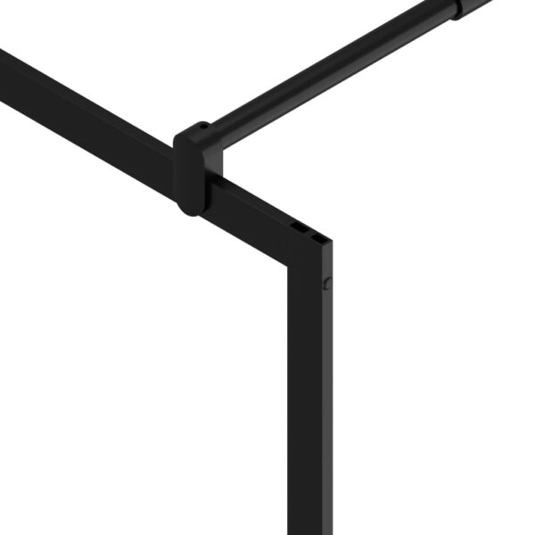 vidaXL Walk-in Shower Wall with Shelf Black 31.5"x76.8" ESG Glass&Aluminum - Image 7