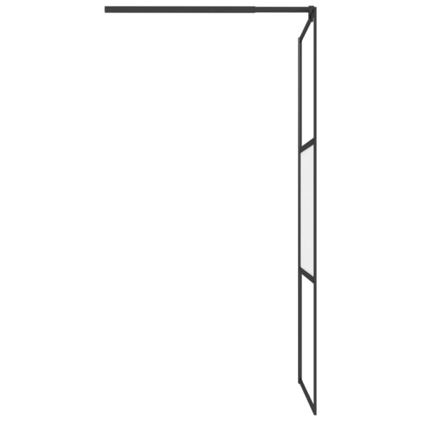 vidaXL Walk-in Shower Wall with Shelf Black 31.5"x76.8" ESG Glass&Aluminum - Image 6