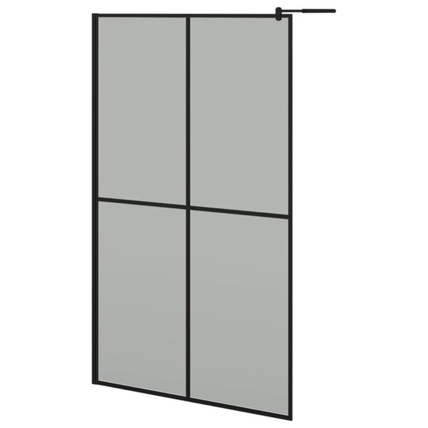 vidaXL Walk-in Shower Wall with Shelf Black 46.5"x74.8" ESG Glass&Aluminum - Image 3