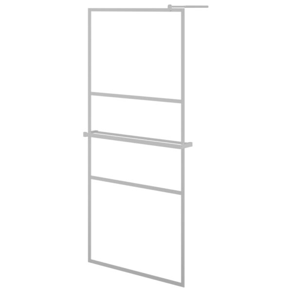 vidaXL Walk-in Shower Wall with Shelf Chrome 31.5"x76.8" ESG Glass&Aluminum - Image 2