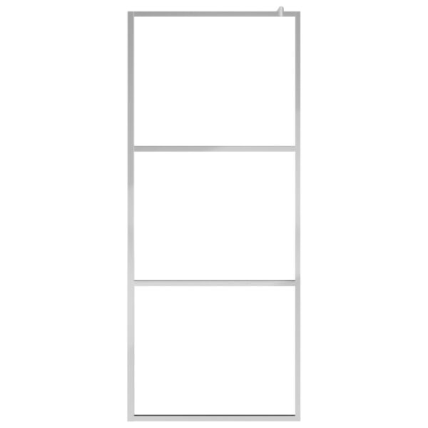 vidaXL Walk-in Shower Wall with Shelf Chrome 31.5"x76.8" ESG Glass&Aluminum - Image 4