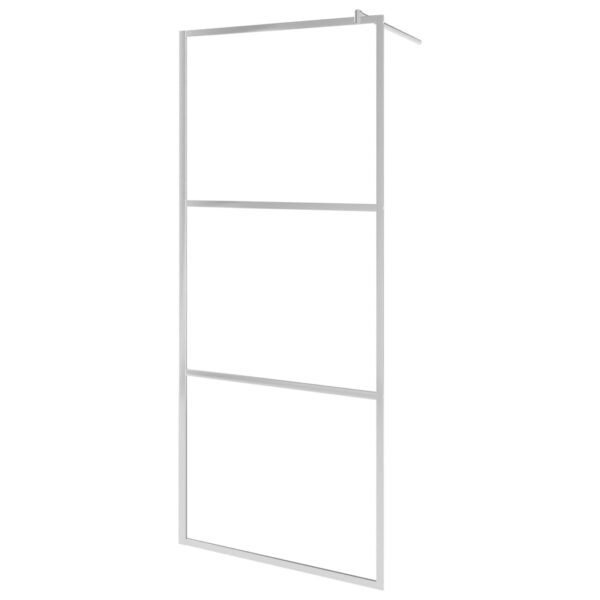 vidaXL Walk-in Shower Wall with Shelf Chrome 31.5"x76.8" ESG Glass&Aluminum - Image 3