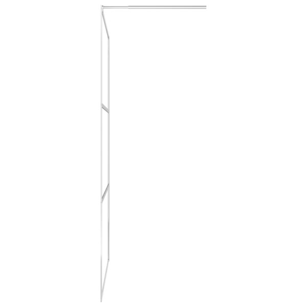 vidaXL Walk-in Shower Wall with Shelf Chrome 31.5"x76.8" ESG Glass&Aluminum - Image 6