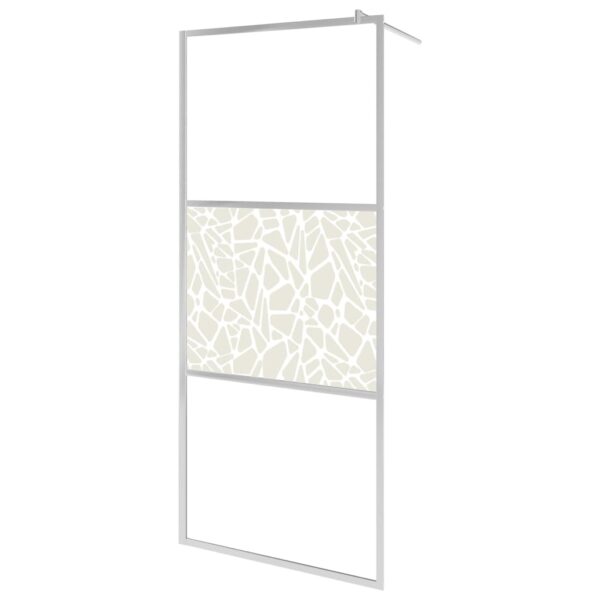 vidaXL Walk-in Shower Wall with Shelf Chrome 31.5"x76.8" ESG Glass&Aluminum - Image 3