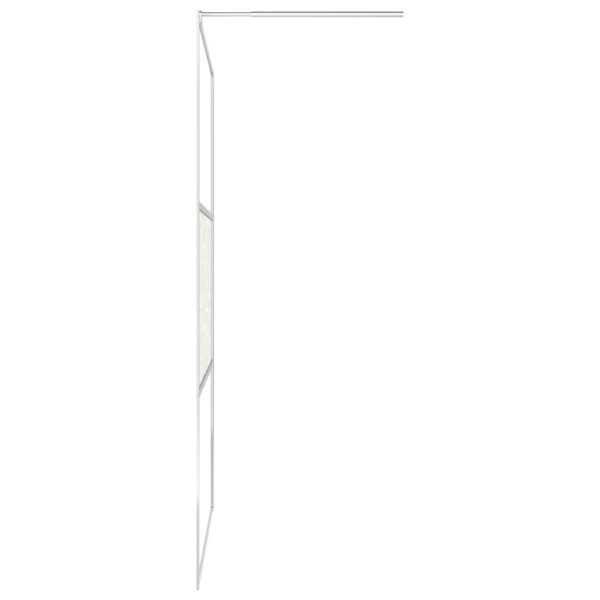 vidaXL Walk-in Shower Wall with Shelf Chrome 31.5"x76.8" ESG Glass&Aluminum - Image 6