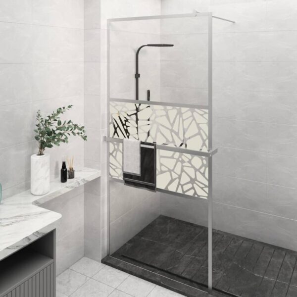 vidaXL Walk-in Shower Wall with Shelf Chrome 31.5"x76.8" ESG Glass&Aluminum