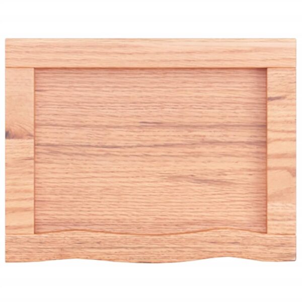 vidaXL Bathroom Countertop Light Brown 15.7"x11.8"x(0.8"-1.6") Treated Solid Wood - Image 4