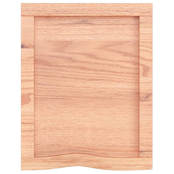 vidaXL Bathroom Countertop Light Brown 15.7"x19.7"x(0.8"-1.6") Treated Solid Wood - Image 4