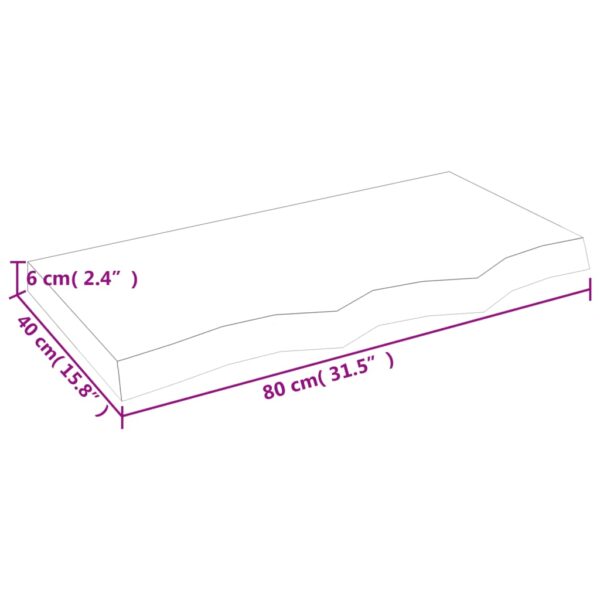 vidaXL Bathroom Countertop Light Brown 31.5"x15.7"x(0.8"-2.4") Treated Solid Wood - Image 8