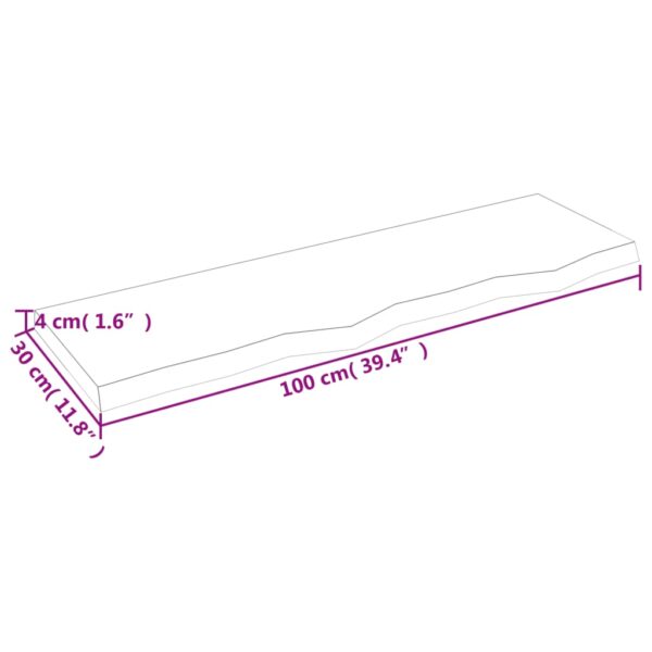 vidaXL Bathroom Countertop Light Brown 39.4"x11.8"x(0.8"-1.6") Treated Solid Wood - Image 8