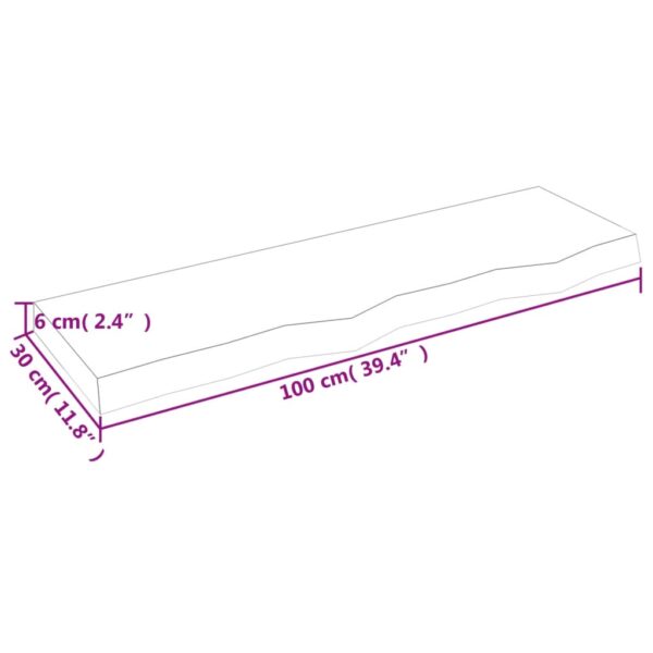 vidaXL Bathroom Countertop Light Brown 39.4"x11.8"x(0.8"-2.4") Treated Solid Wood - Image 8