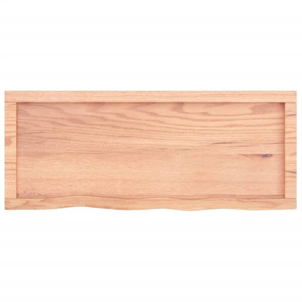 vidaXL Bathroom Countertop Light Brown 39.4"x15.7"x(0.8"-1.6") Treated Solid Wood - Image 4