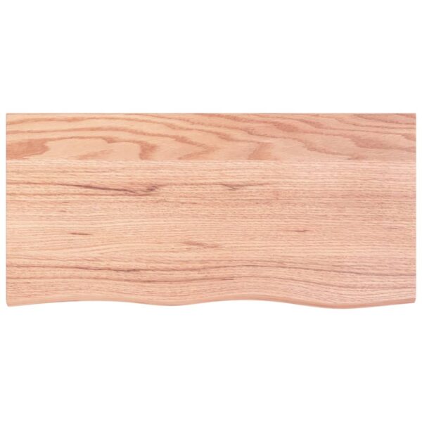 vidaXL Bathroom Countertop Light Brown 39.4"x19.7"x(0.8"-2.4") Treated Solid Wood - Image 3