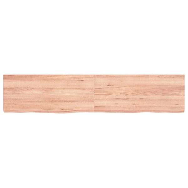 vidaXL Bathroom Countertop Light Brown 55.1"x11.8"x(0.8"-1.6") Treated Solid Wood - Image 3