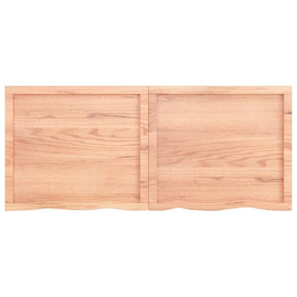 vidaXL Bathroom Countertop Light Brown 55.1"x23.6"x(0.8"-1.6") Treated Solid Wood - Image 7