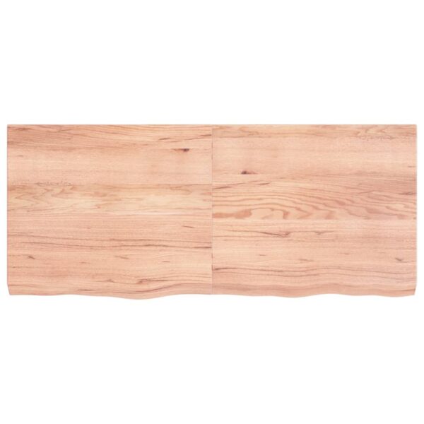 vidaXL Bathroom Countertop Light Brown 55.1"x23.6"x(0.8"-2.4") Treated Solid Wood - Image 3