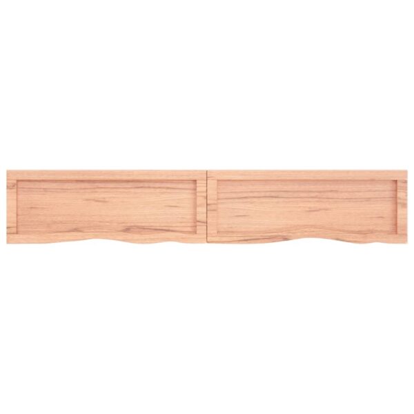 vidaXL Bathroom Countertop Light Brown 63"x11.8"x(0.8"-1.6") Treated Solid Wood - Image 7