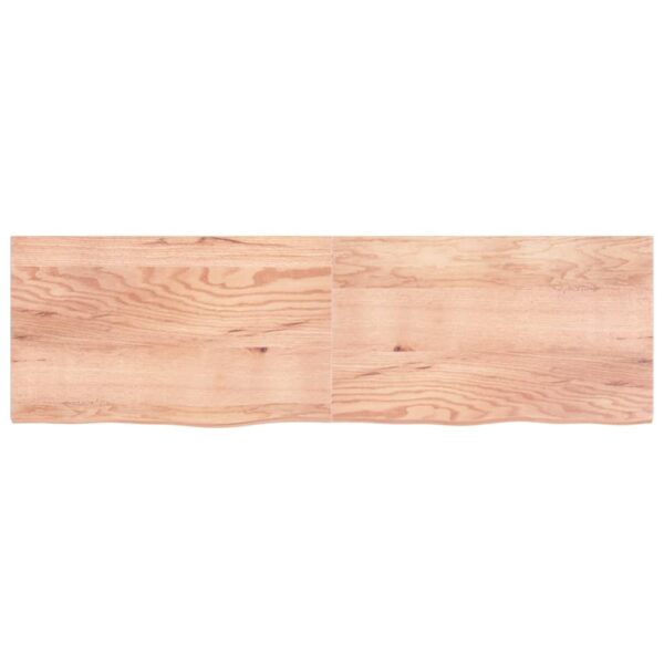 vidaXL Bathroom Countertop Light Brown 78.7"x23.6"x(0.8"-1.6") Treated Solid Wood - Image 3