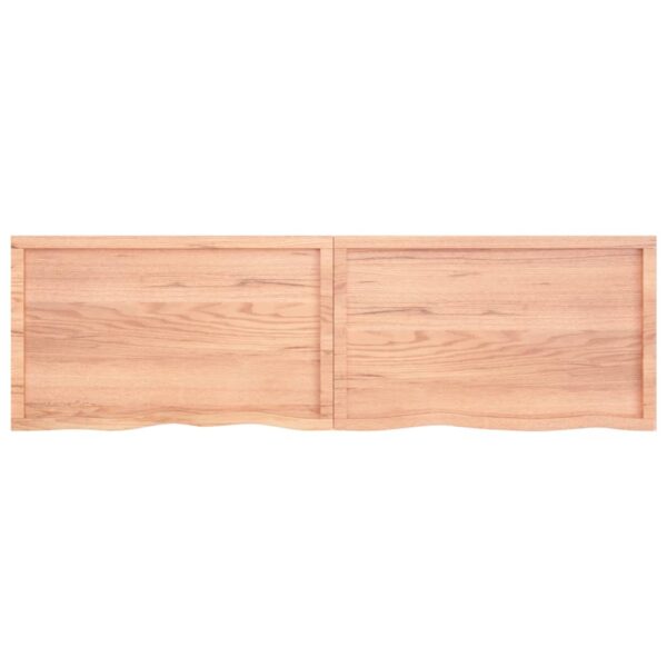 vidaXL Bathroom Countertop Light Brown 78.7"x23.6"x(0.8"-1.6") Treated Solid Wood - Image 4