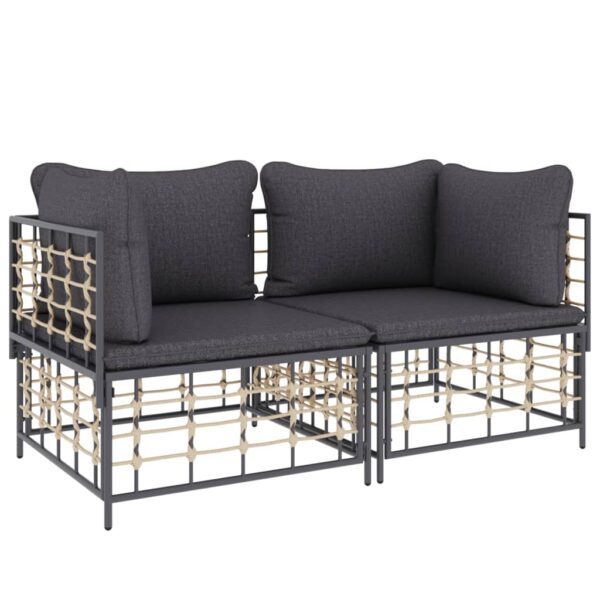 vidaXL Sectional Corner Sofas with Cushions 2 pcs Poly Rattan - Image 3