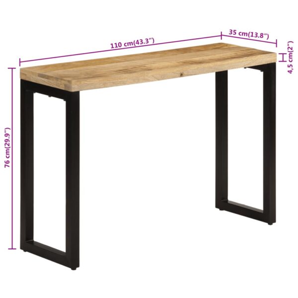 vidaXL Console Table 43.3"x13.8"x29.9" Solid Rough Wood Mango - Image 8