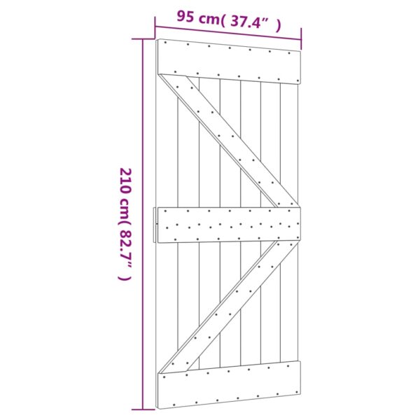 vidaXL Door NARVIK 37.4"x82.7" Solid Wood Pine - Image 9