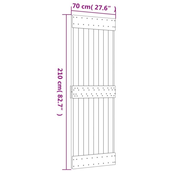 vidaXL Door NARVIK 27.6"x82.7" Solid Wood Pine - Image 9