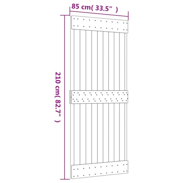 vidaXL Door NARVIK 33.5"x82.7" Solid Wood Pine - Image 9