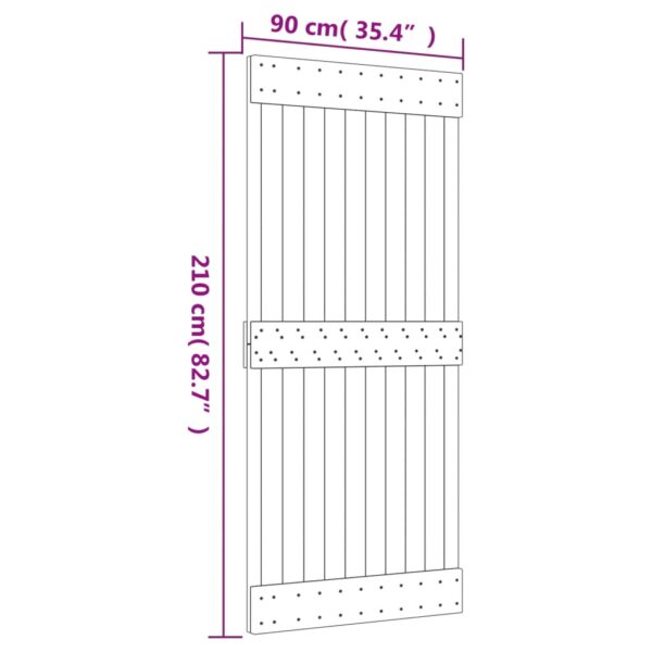 vidaXL Door NARVIK 35.4"x82.7" Solid Wood Pine - Image 9