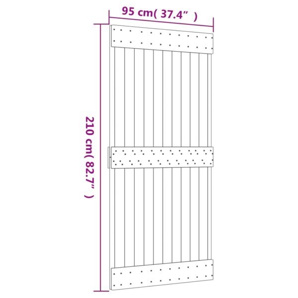 vidaXL Door NARVIK 37.4"x82.7" Solid Wood Pine - Image 9