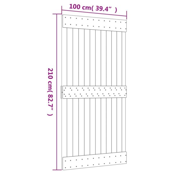 vidaXL Door NARVIK 39.4"x82.7" Solid Wood Pine - Image 9