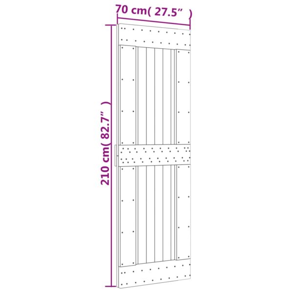 vidaXL Door NARVIK 27.6"x82.7" Solid Wood Pine - Image 9