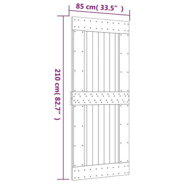 vidaXL Door NARVIK 33.5"x82.7" Solid Wood Pine - Image 9