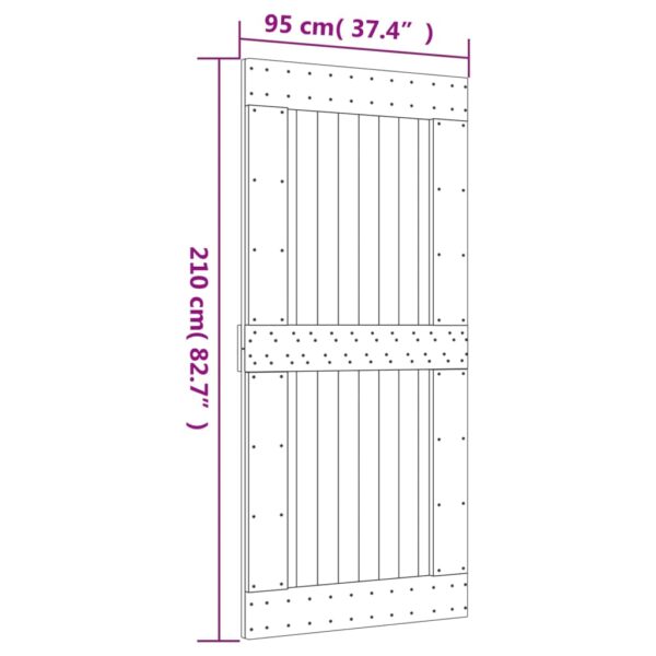 vidaXL Door NARVIK 37.4"x82.7" Solid Wood Pine - Image 9