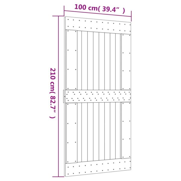 vidaXL Door NARVIK 39.4"x82.7" Solid Wood Pine - Image 9