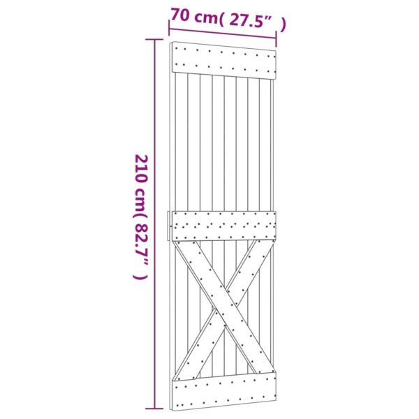 vidaXL Door NARVIK 27.6"x82.7" Solid Wood Pine - Image 9