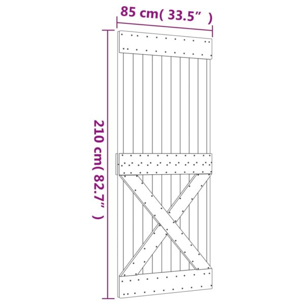 vidaXL Door NARVIK 33.5"x82.7" Solid Wood Pine - Image 9