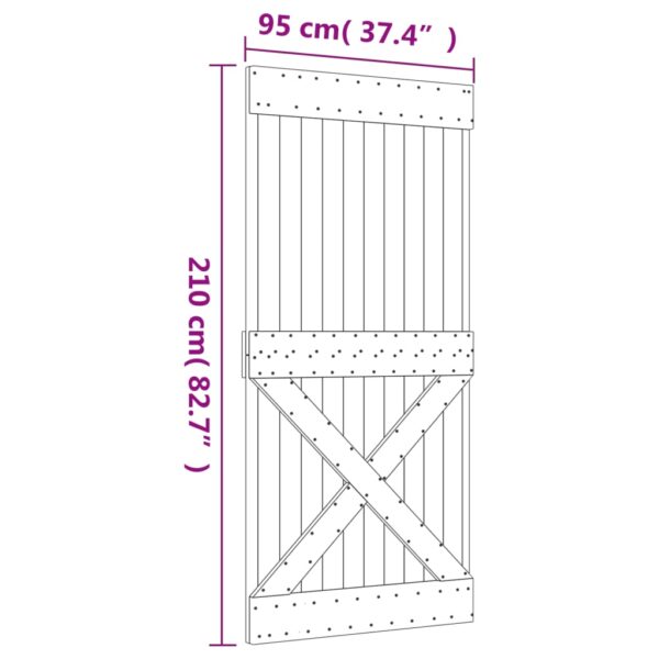 vidaXL Door NARVIK 37.4"x82.7" Solid Wood Pine - Image 9