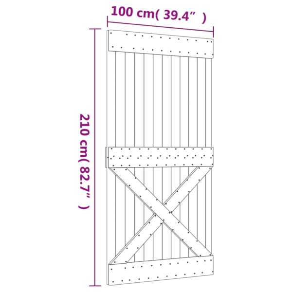 vidaXL Door NARVIK 39.4"x82.7" Solid Wood Pine - Image 9