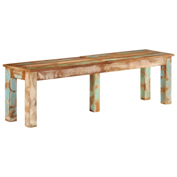 vidaXL Bench 63"x13.8"x18.1" Solid Reclaimed Wood - Image 9