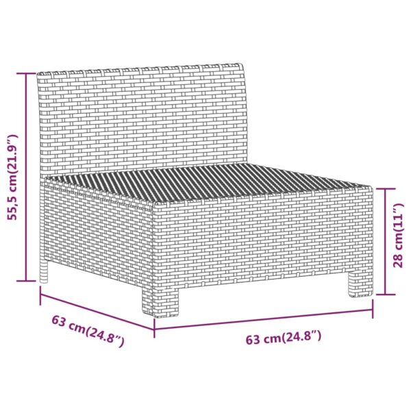 vidaXL 3 Piece Patio Lounge Set with Cushions Gray Poly Rattan - Image 9