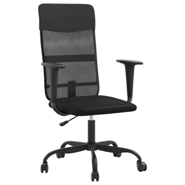 vidaXL Office Chair Black Mesh Fabric and Faux Leather - Image 2