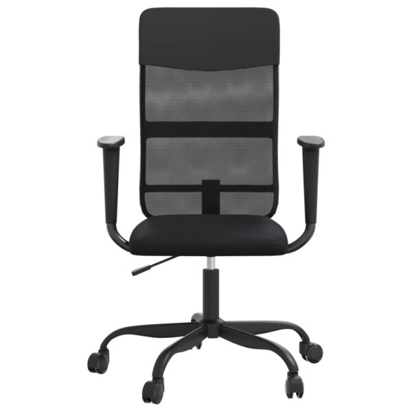 vidaXL Office Chair Black Mesh Fabric and Faux Leather - Image 3