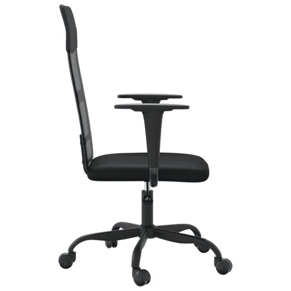 vidaXL Office Chair Black Mesh Fabric and Faux Leather - Image 4