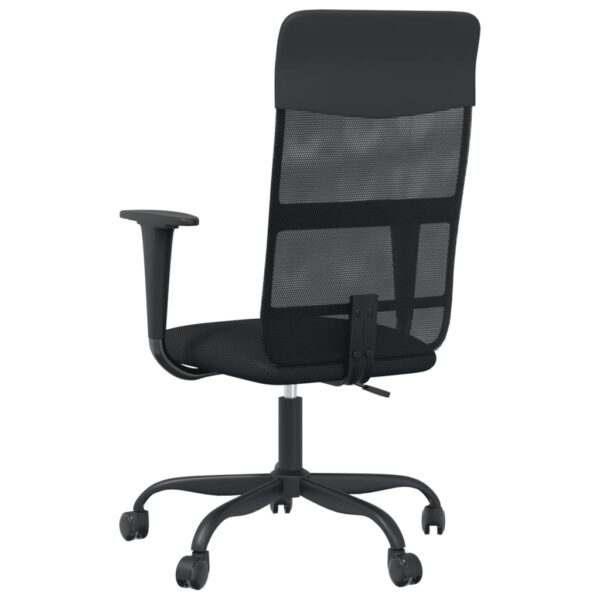 vidaXL Office Chair Black Mesh Fabric and Faux Leather - Image 5