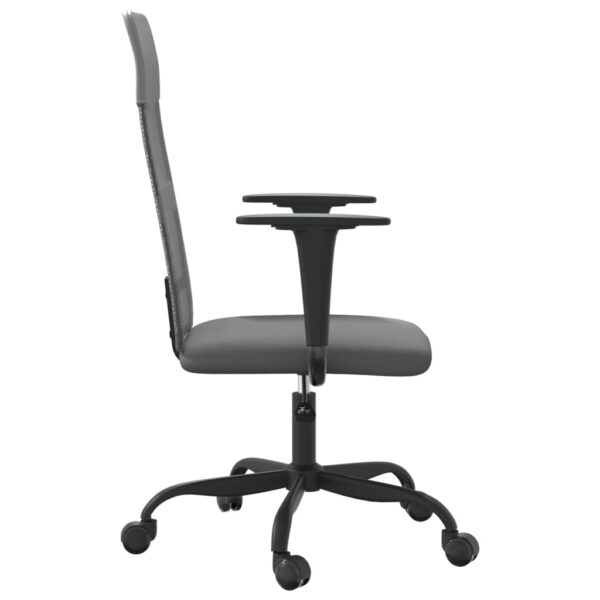 vidaXL Office Chair Gray Mesh Fabric and Faux Leather - Image 4