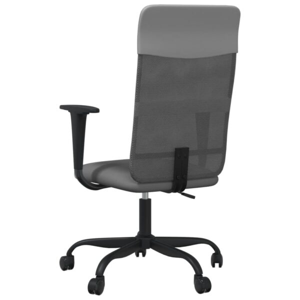 vidaXL Office Chair Gray Mesh Fabric and Faux Leather - Image 5