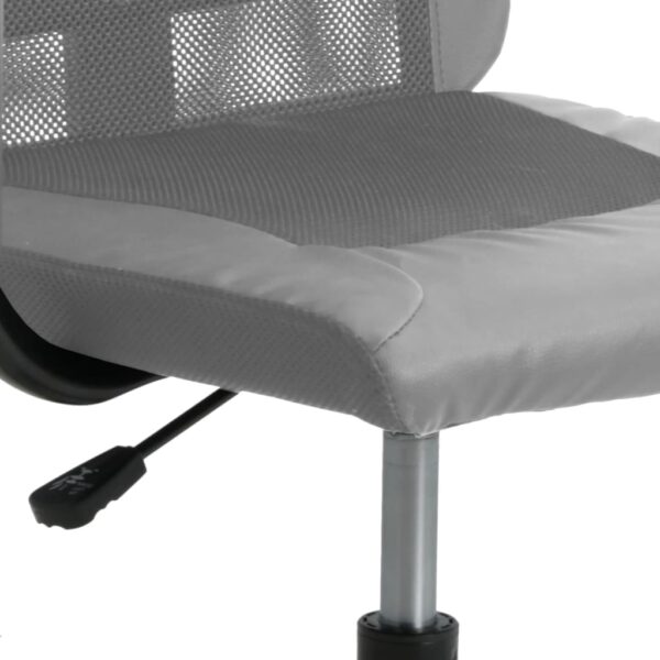 vidaXL Office Chair Gray Mesh Fabric and Faux Leather - Image 7