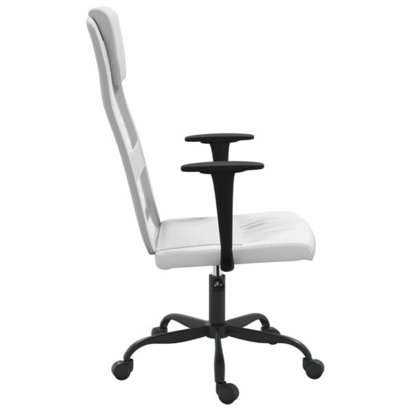 vidaXL Office Chair White Mesh Fabric and Faux Leather - Image 4